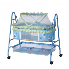 可摇童床万向轮带刹车婴儿童床宝宝摇床厂家直供