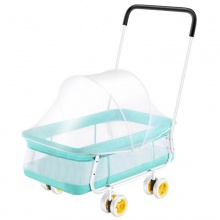 婴儿手推车床带推把八轮子可移动小床带蚊帐休闲推车夏季