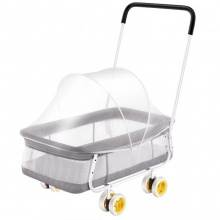 婴儿手推车床带推把八轮子可移动小床带蚊帐休闲推车夏季