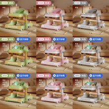 学步车带蓝牙音乐防侧翻防O型腿可折叠宝宝助步车6-18个月起步车