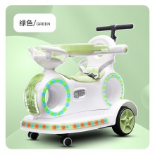 儿童电动车带遥控灯光音乐摇摆车1-3岁手推车电动四轮遛娃玩具车