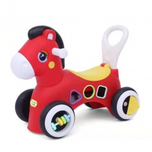 快乐滑行小木马滑车宝宝婴儿童塑料摇椅带音乐带灯光小四轮平衡车