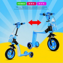 儿童滑板车 溜溜车 儿童三轮二合一滑板车音乐闪光滑板车