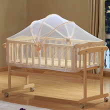 实木婴儿床新生儿宝宝摇床加宽简易可调多用型摇篮床欧式