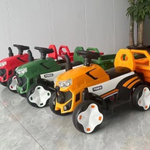 仿真网红可坐人儿童拖拉机电动车拖斗车宝宝工程车玩具音乐闪光