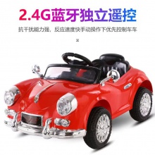 新款儿童电动汽车男女孩可坐人四轮电动车遥控 充电款复古老爷车