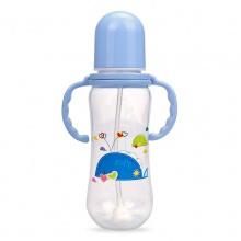 240ml婴儿标口吸管杯PP奶瓶喝水仿真奶嘴母婴用品
