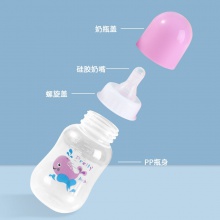 宝宝150ml小奶瓶新生儿耐摔防呛喝水硅胶奶瓶新生儿宽口径饮水杯