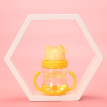 儿童手握卡通塑料水杯夏季创意幼儿园防摔防漏吸管杯手拿塑料水杯