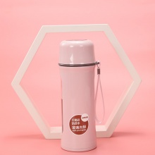 创意透明玻璃杯印刷logo带提绳便携防烫礼品杯花茶杯运动玻璃水杯