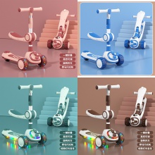 滑板车儿童车 1-3岁宝宝可坐可滑一键折叠工厂儿童滑板车