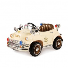 儿童复古电动车四轮摇摆童车警车遥控汽车宝宝车可坐人老爷车