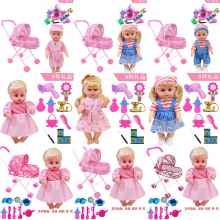 过家家带洋娃娃手推小车发声婴儿宝宝仿真男女孩儿童玩具