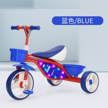 儿童三轮车带灯光音乐脚踏车免充气轮宝宝推车自行车供应