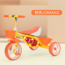 儿童三轮车带灯光音乐脚踏车免充气轮宝宝推车自行车供应