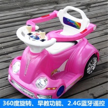 儿童电动车四轮双驱遥控童车男女可坐摩托车室内汽车摇摆车带推杆