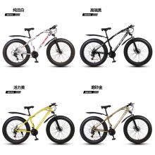 26寸双碟刹宽胎越野变速车自行车成人山地车雪地车沙滩车厂家供应