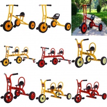 幼儿园儿童三轮车双人幼教三轮车户外运动儿童三轮车踩踏车