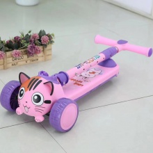 滑板车儿童2-3-6岁折叠音乐闪光可升降三轮四轮5男女孩幼儿滑滑车