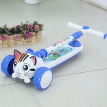 滑板车儿童2-3-6岁折叠音乐闪光可升降三轮四轮5男女孩幼儿滑滑车
