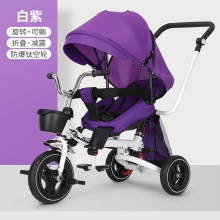 减震单人可躺可旋转可折叠儿童脚踏三轮车 带蓬三轮车