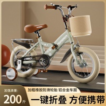 新款儿童自行车女孩2-3-6-8-9-10岁男女童车小孩折叠脚踏单车