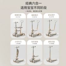 儿童滑板车三合一1-3岁宝宝小孩可坐幼儿推万象轮男女带座推把滑板车