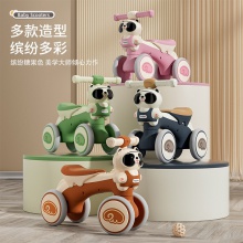 平衡车儿童1-3岁熊猫四轮滑行车带音乐灯光学步车玩具车