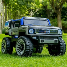 婴儿童电动车四驱越野车警车玩具车可坐双人宝宝遥控汽车小孩摇摆