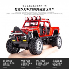 合金车模1:32大轮吉普滑行越野车带声光男玩具车模型摆件收藏