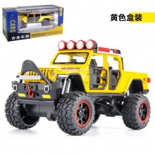 合金车模1:32大轮吉普滑行越野车带声光男玩具车模型摆件收藏