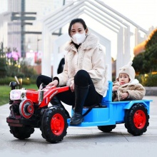 儿童手扶拖拉机电动玩具车男孩女孩遥控可坐双人四轮带斗拖拉机