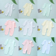 婴儿连体衣夏棉质新款长袖哈衣爬服宝宝婴童衣服九分袖儿童 空调服