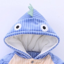 宝宝加厚外出服秋冬季加绒哈衣加棉爬服灯芯绒婴儿连体衣