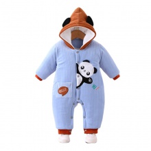 宝宝加厚外出服秋冬季加绒哈衣加棉爬服灯芯绒婴儿连体衣