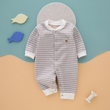 牛奶丝加绒婴儿连体衣秋冬哈衣宝宝服新生儿衣服爬服