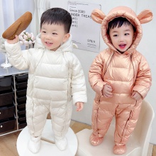 新生婴儿衣服秋冬套装羽绒服冬季女宝宝连体衣外出抱衣洋气冬装