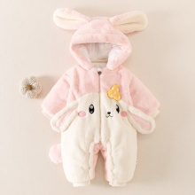 婴儿衣服冬装女宝宝冬季外出服公主一周岁可爱加绒加厚连体衣冬季