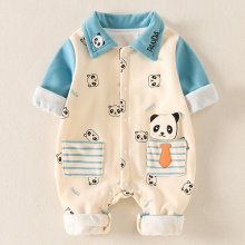 男宝宝春装0一1岁新生婴儿衣服春季可爱洋气小熊连体衣春秋款哈衣