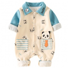 男宝宝春装0一1岁新生婴儿衣服春季可爱洋气小熊连体衣春秋款哈衣