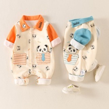 男宝宝春装0一1岁新生婴儿衣服春季可爱洋气小熊连体衣春秋款哈衣