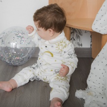 北欧风春秋连体衣婴儿长袖哈衣纯棉男女宝宝连体衣家居服 网红