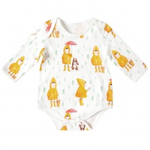 欧美风长袖包屁衣信封领连体衣婴儿春秋可爱爬爬服女宝宝网红