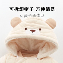 婴儿连体衣服冬季男女宝宝加绒加厚棉衣哈衣新生儿外出保 暖爬爬服