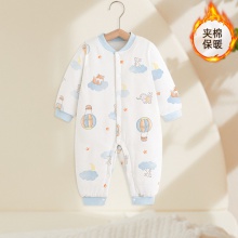 新生婴儿儿衣服春秋冬装宝宝连体衣纯棉保暖睡衣夹薄棉包屁衣哈衣