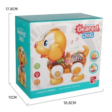 抖音同款电动透明齿轮小狗万向炫彩灯光音乐儿童动物玩具地摊