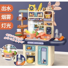 儿童仿真小厨房玩具大号女孩过家家套装电动喷雾塑料出水 煮饭餐具