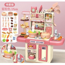 儿童仿真小厨房玩具大号女孩过家家套装电动喷雾塑料出水 煮饭餐具