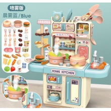 儿童仿真小厨房玩具大号女孩过家家套装电动喷雾塑料出水 煮饭餐具