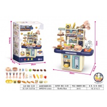 儿童仿真小厨房玩具大号女孩过家家套装电动喷雾塑料出水 煮饭餐具